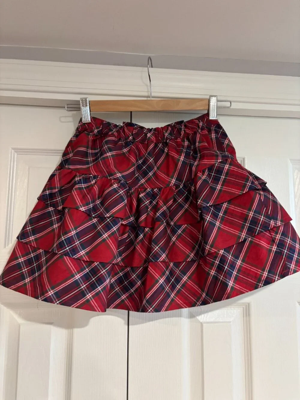 Red & Navy Blue Plaid Tiered Skirt Girl's 10 Gymboree EUC Holiday Christmas